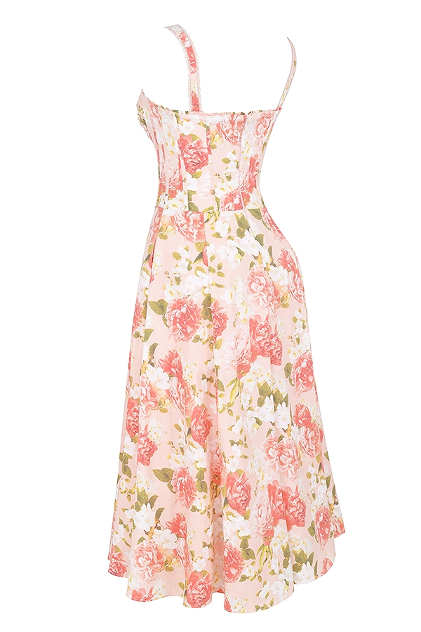 Amoura Floral Midi Elbise