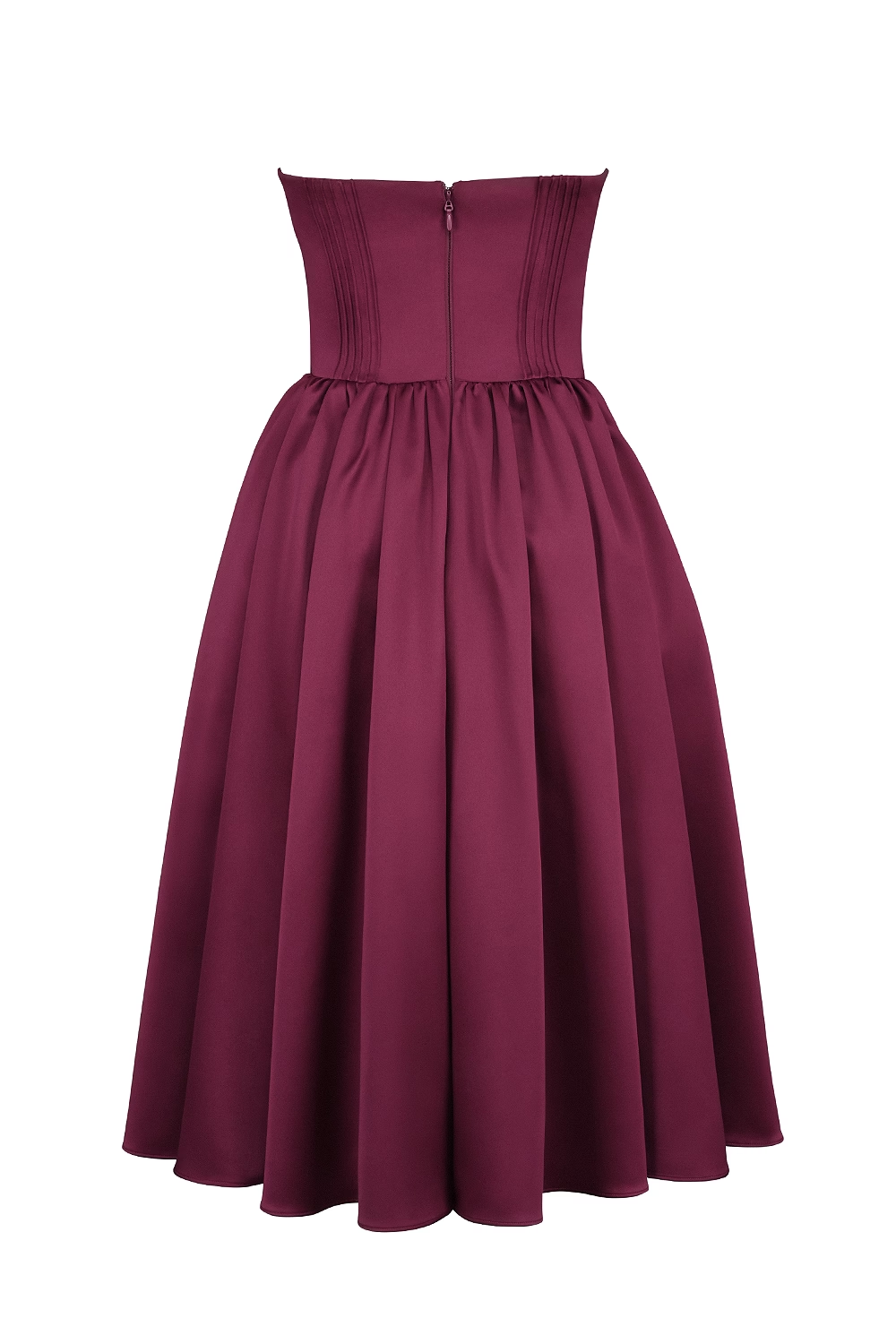 Crimson Elegance Midi Elbise