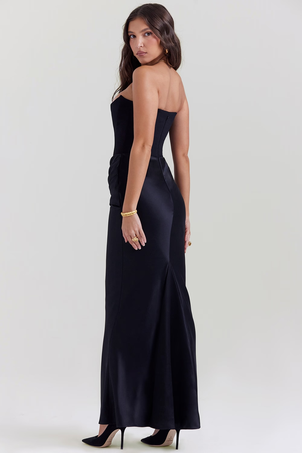 Persephone Noir Maxi Elbise