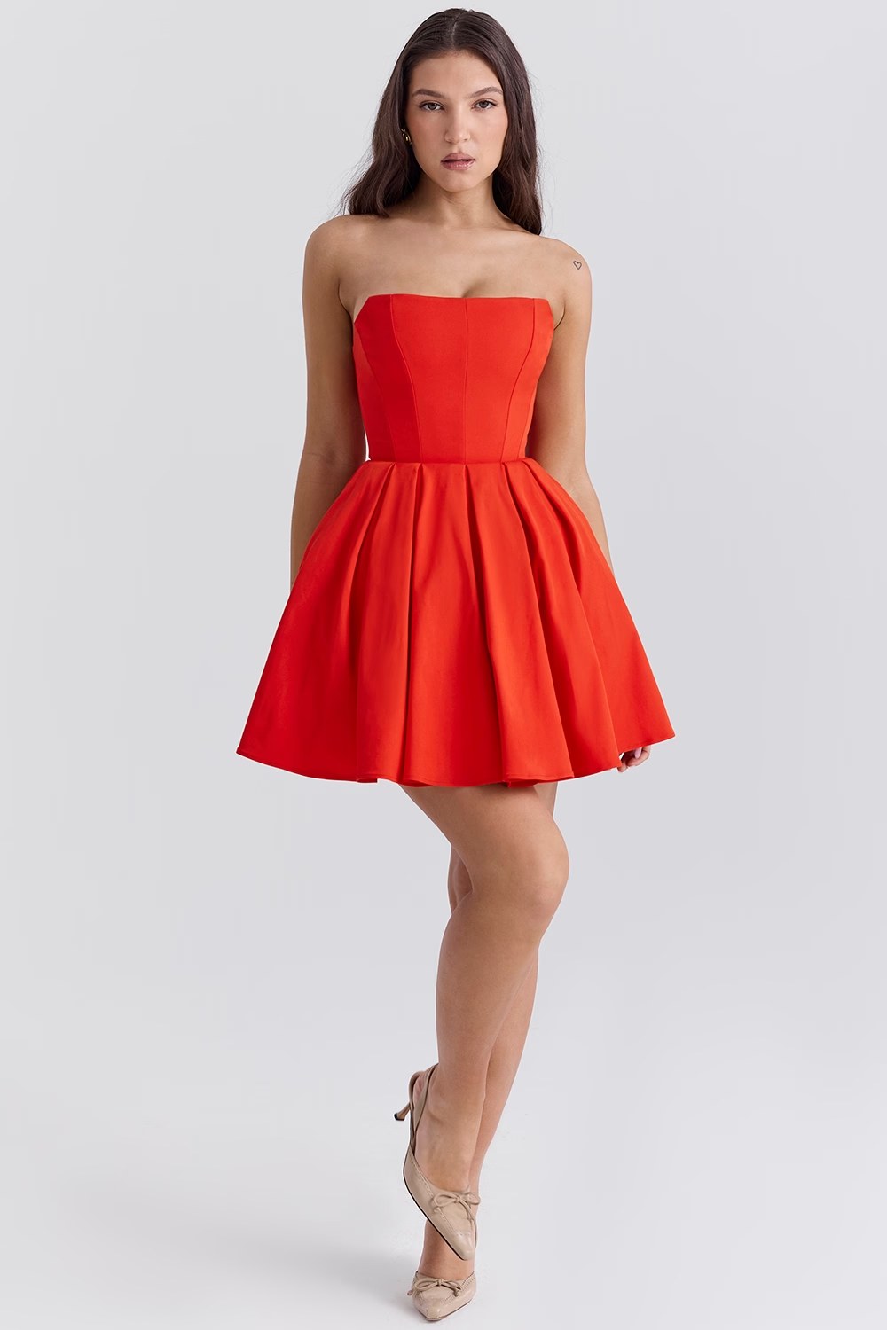 Rossa Belle Straplez Kırmızı Mini Elbise