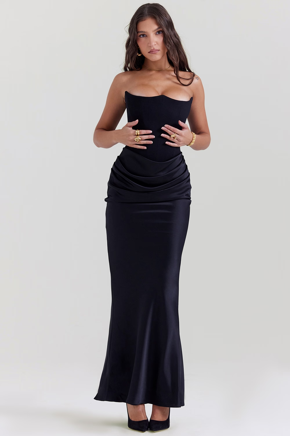Persephone Noir Maxi Elbise