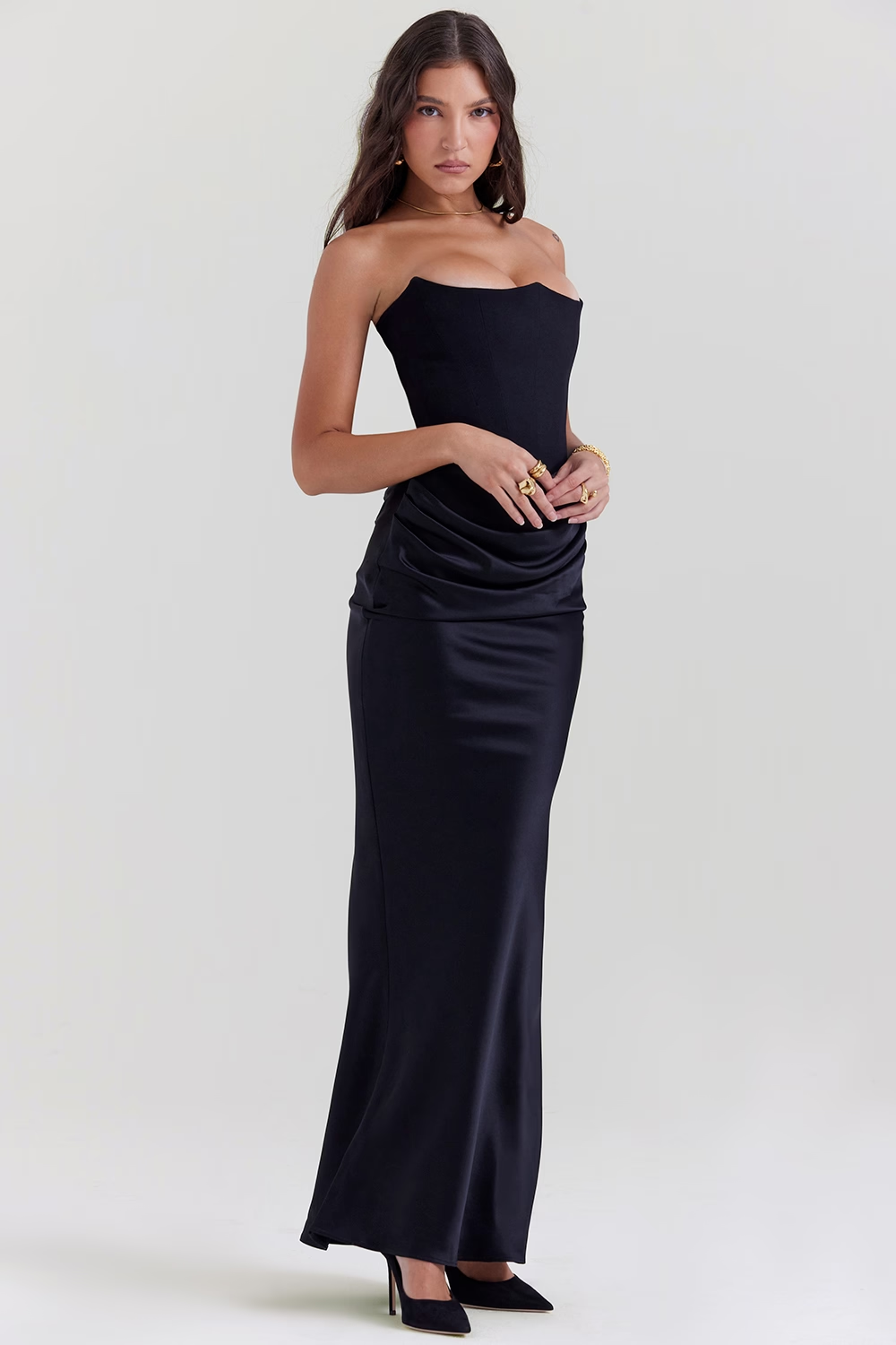 Persephone Noir Maxi Elbise