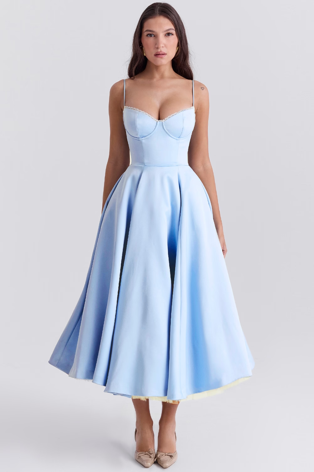 Cinderella Mavi Midi Elbise