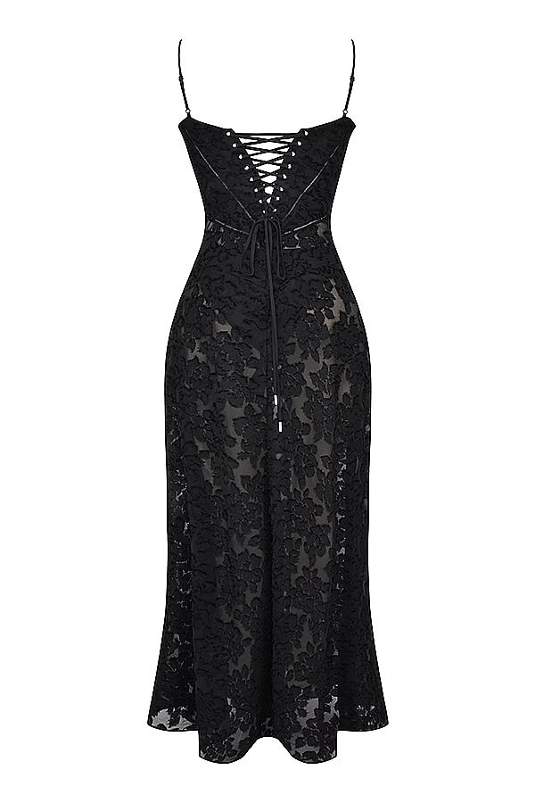 Seren Noir Maxi Elbise
