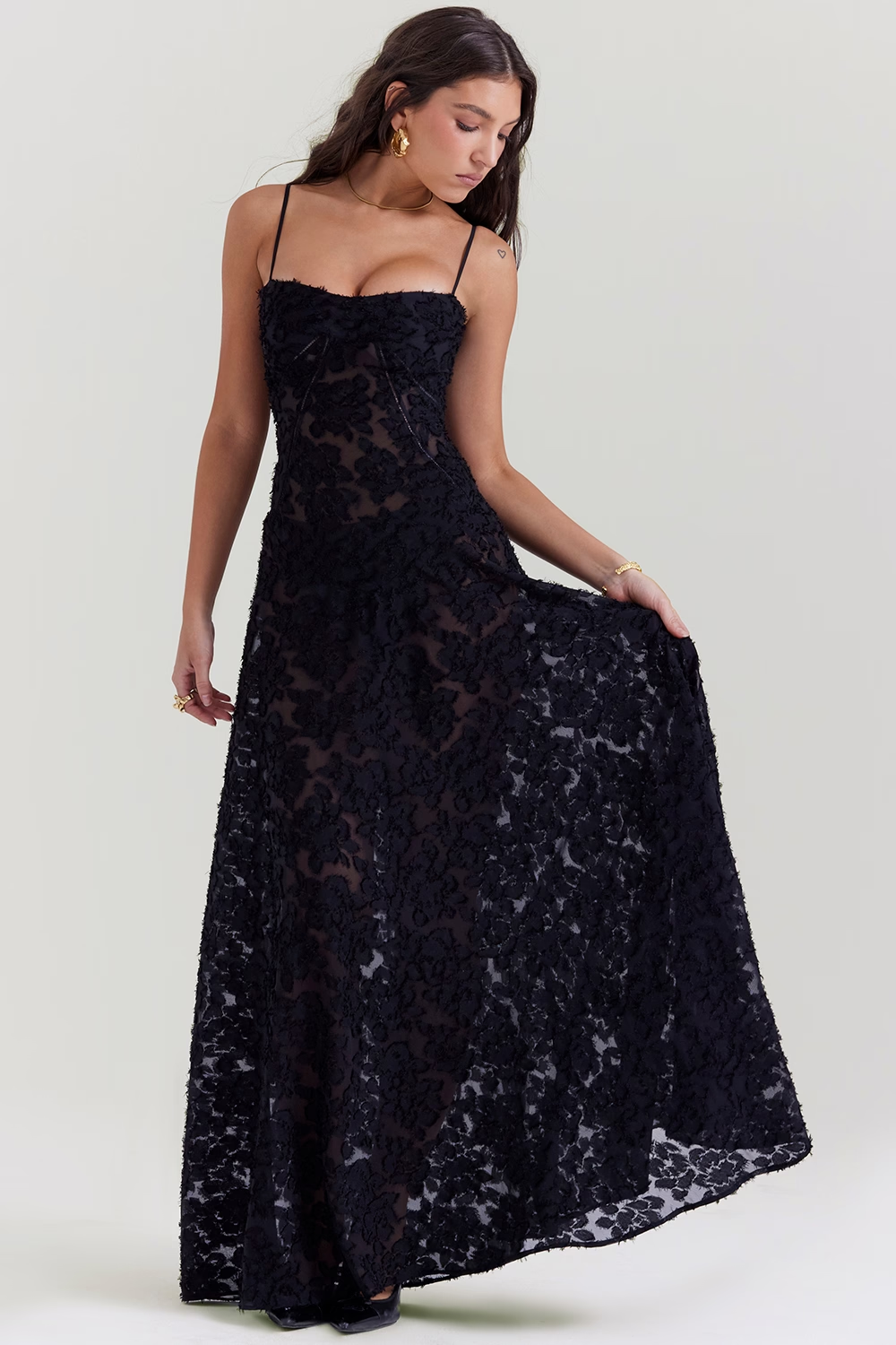 Seren Noir Maxi Elbise