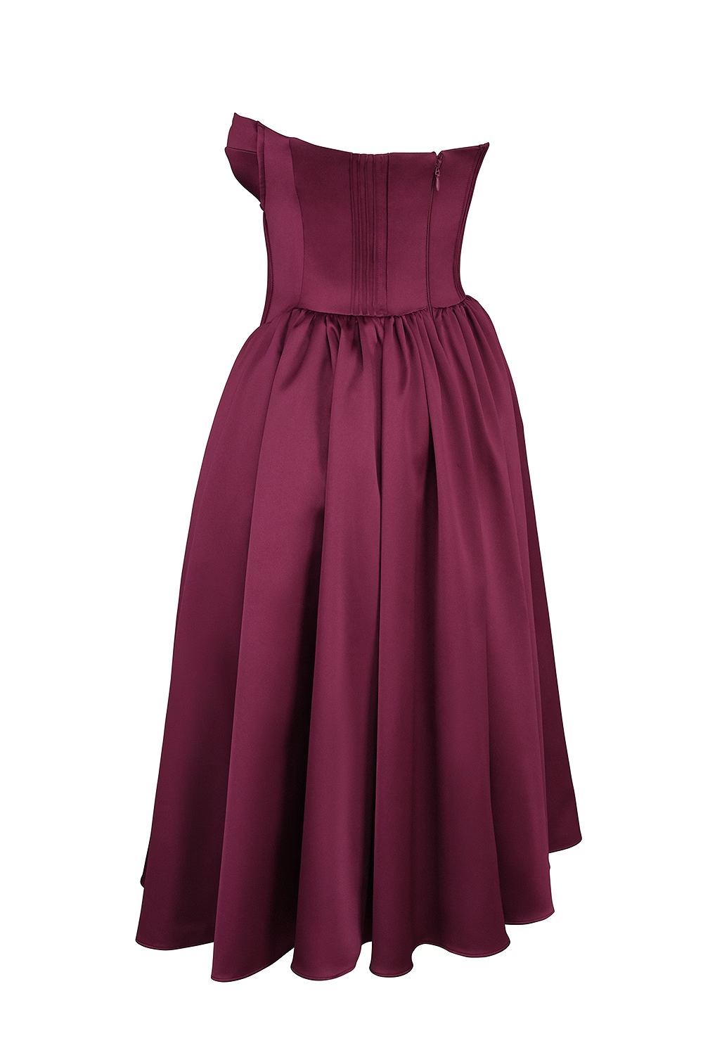 Crimson Elegance Midi Elbise