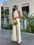 Asimetrik Halter Crop & Palazzo Pantolon Takımı