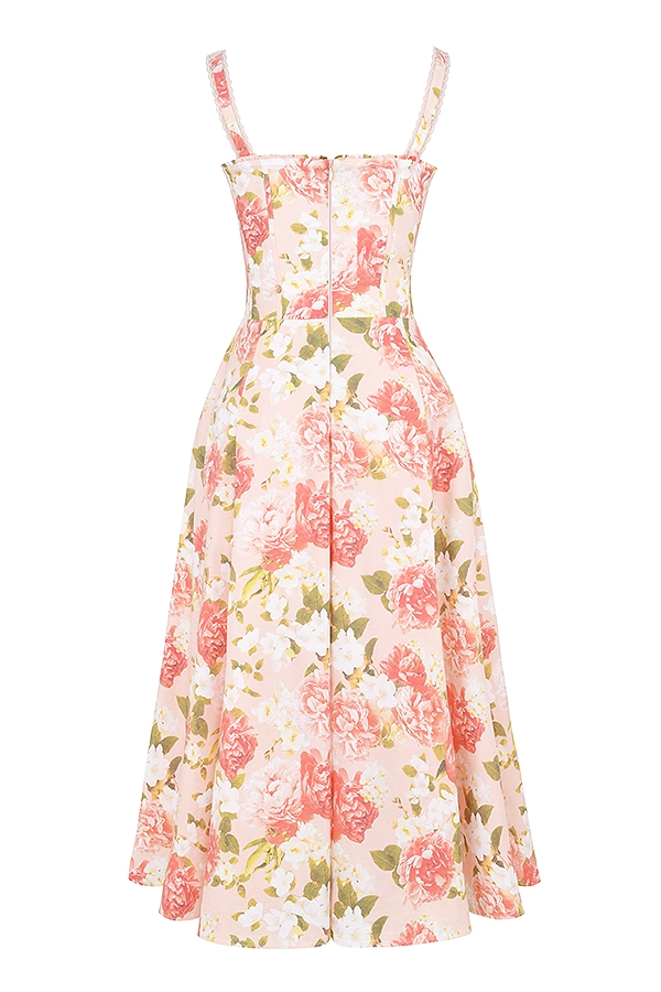 Amoura Floral Midi Elbise
