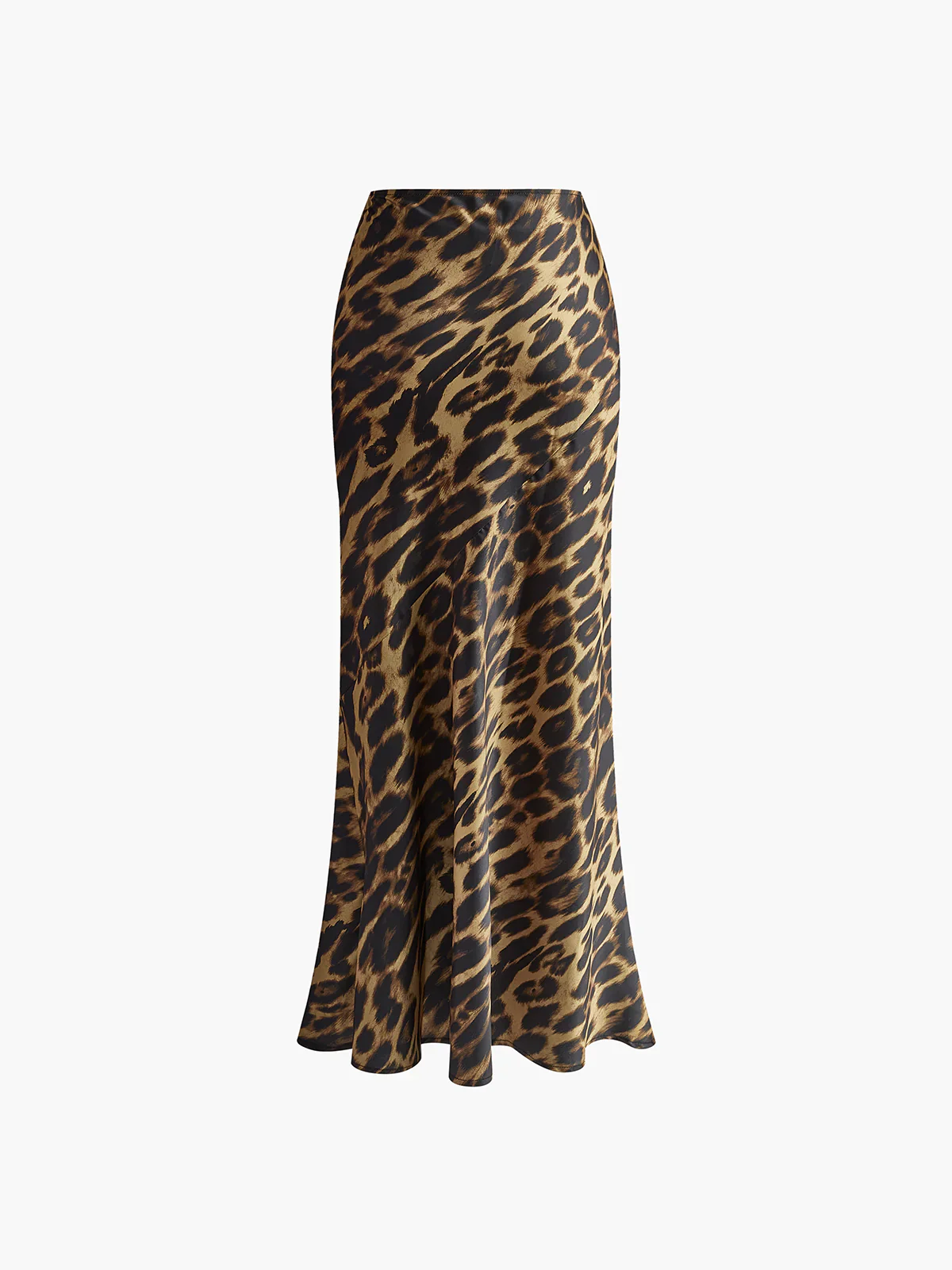 Leopar Desenli Slim Fit Maxi Etek