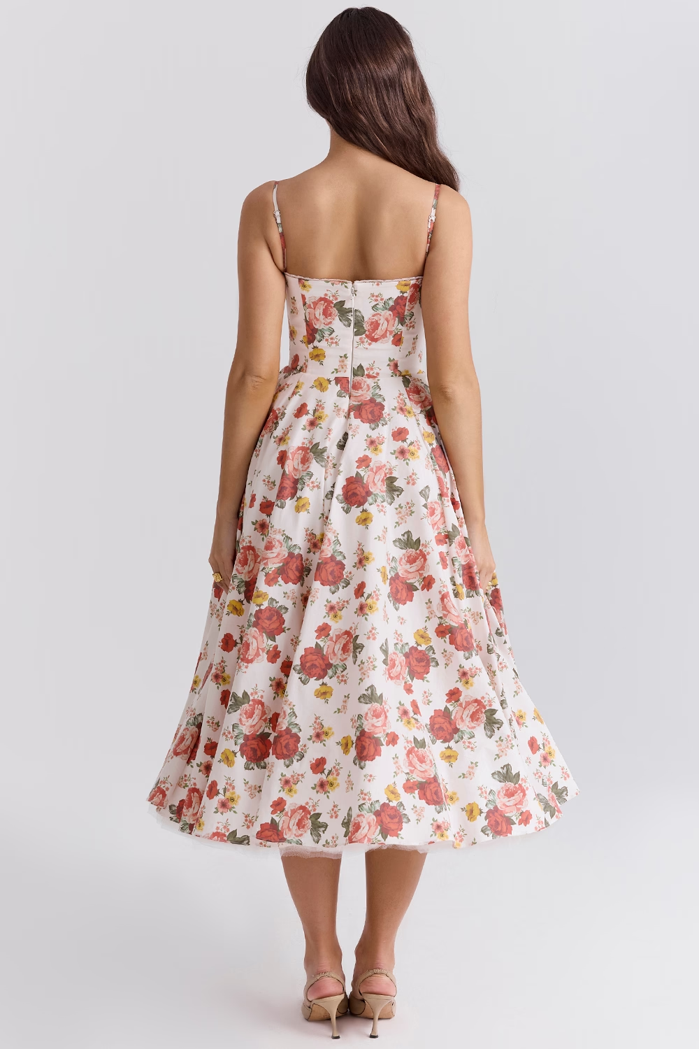 Mademoiselle Çiçekli Midi Elbise